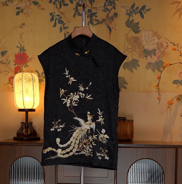 凤羽  新中式香云纱国风高级显瘦女上衣  5505