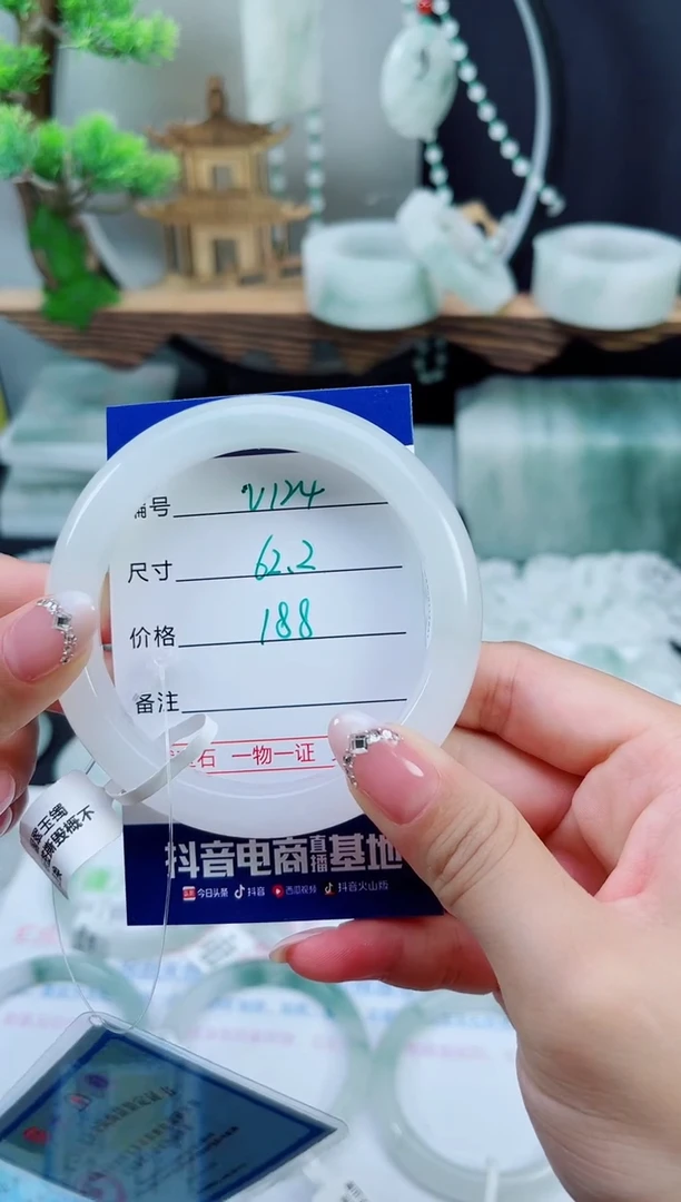 未镶嵌手镯石英质玉（天山翠）124