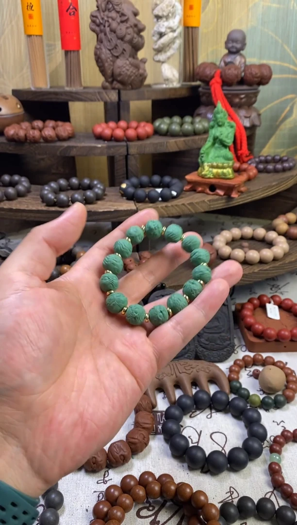 泥塑星巴克抹茶香方手串1.4