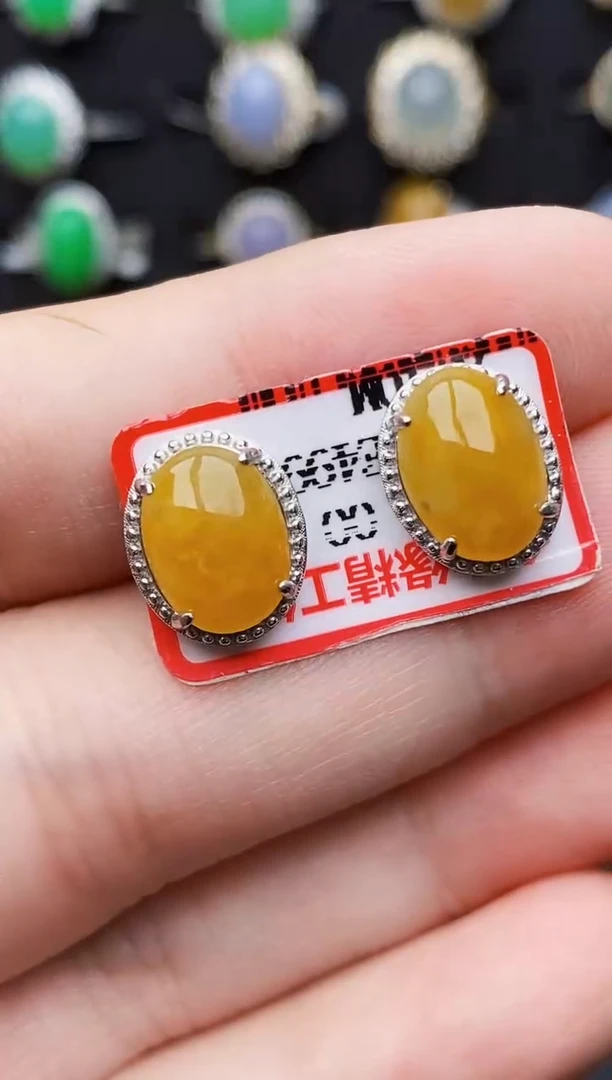 银S925镶嵌戒指翡翠6060