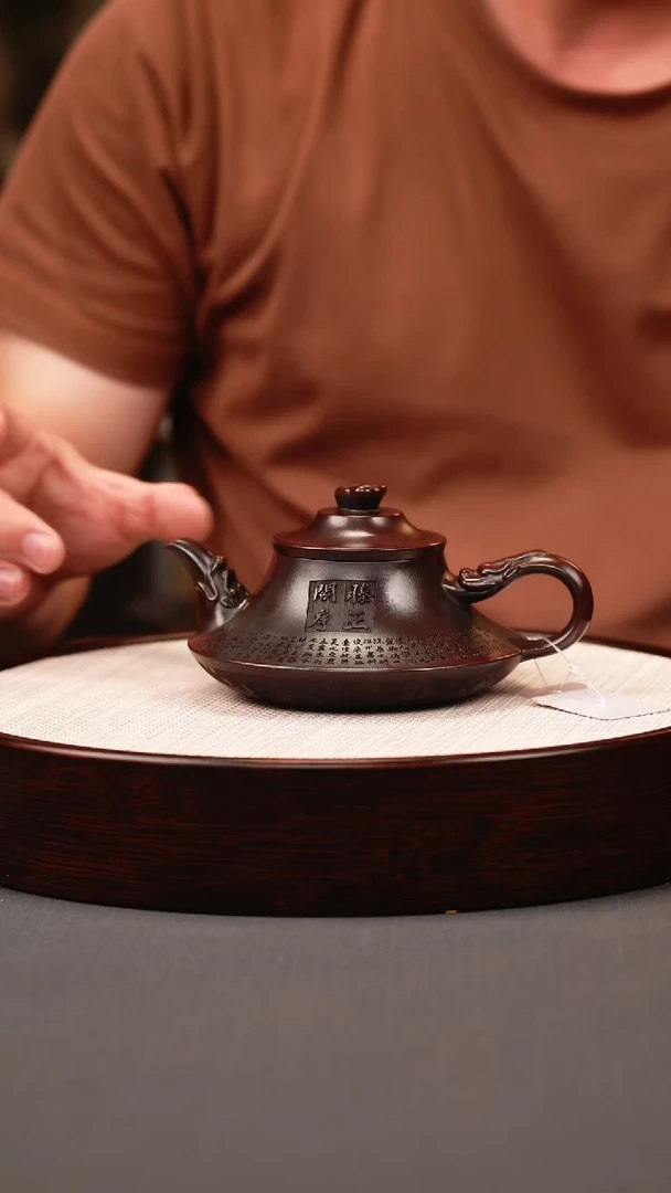 茶壶紫砂古红泥 云炉 滕王阁