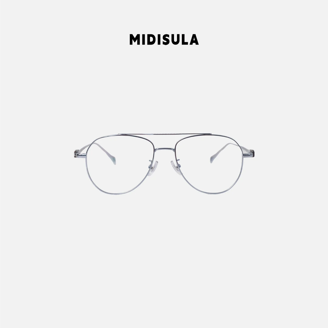 【H.MDSL】新款加大款无框眼镜大脸打孔镜架式双梁超大框#0245