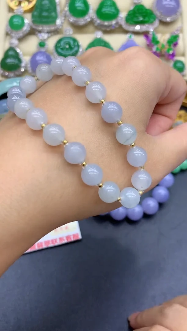 18K金镶嵌手链翡翠83-中国好珍宝