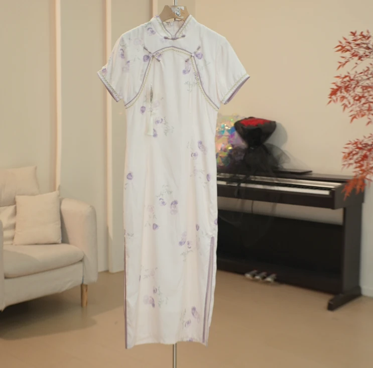 C51 ML系列复古国风流苏刺绣装饰旗袍连衣裙