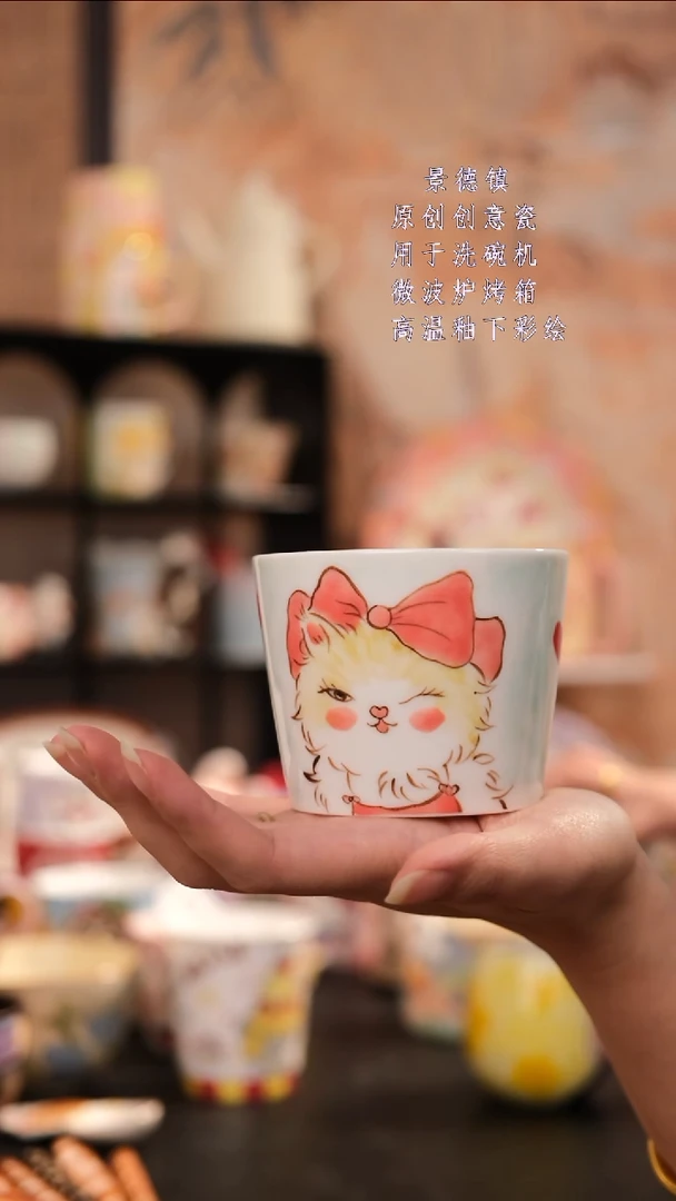 摆件景德镇手工手绘设计师款