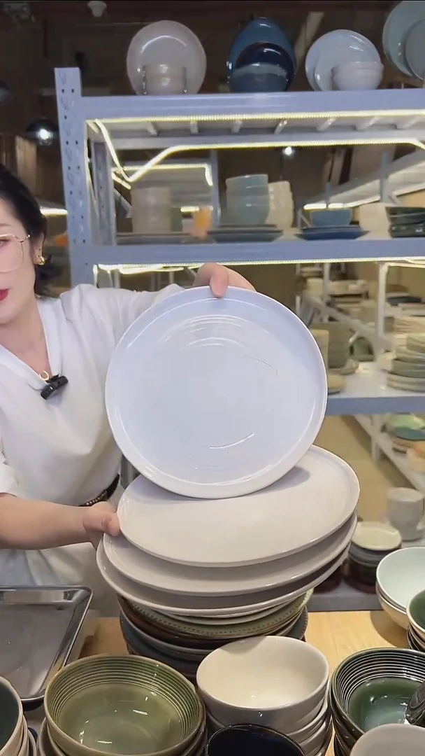 瓷126（八寸）外贸尾货高温釉下彩陶瓷餐具默认微瑕