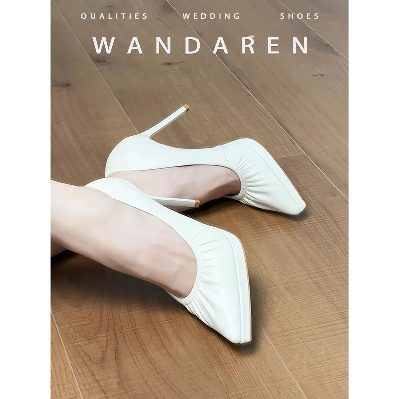 法式小众2025新款防水台久站不累脚高跟鞋女职场穿搭尖头细跟单鞋