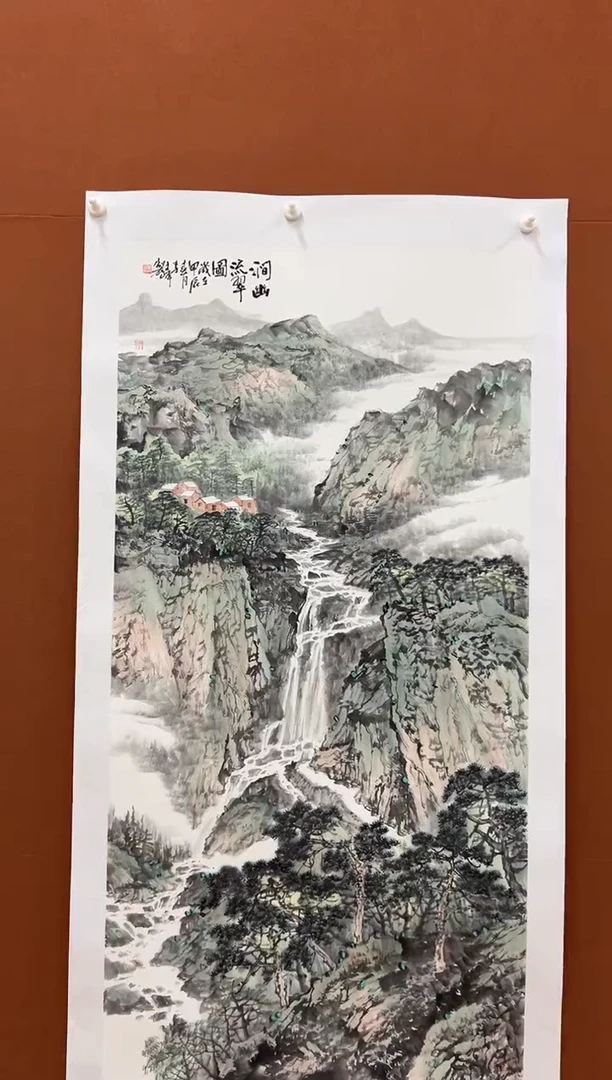 国画李文峰四尺整张青绿山水