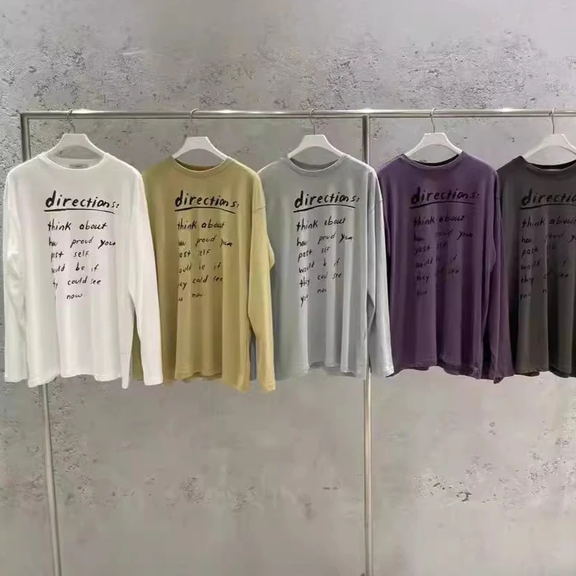 现货！6pence 2024秋新款 时尚圆领字母印花休闲百搭长袖T恤