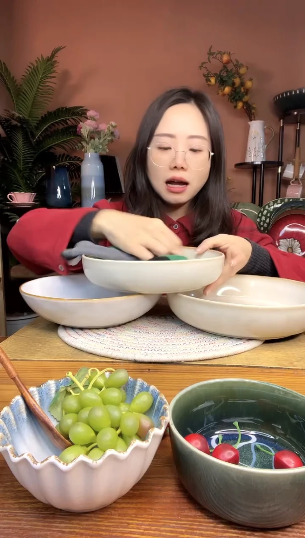 陶瓷8-8.5英寸复古系列深盘 3件 微瑕疵