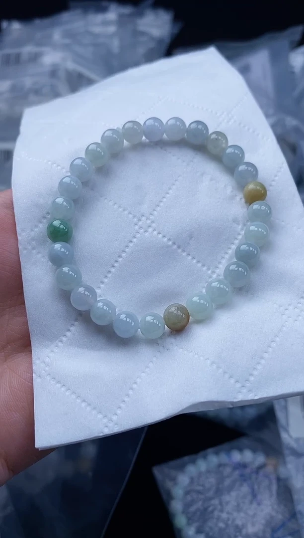 未镶嵌手串翡翠011天然翡翠A货一物一证
