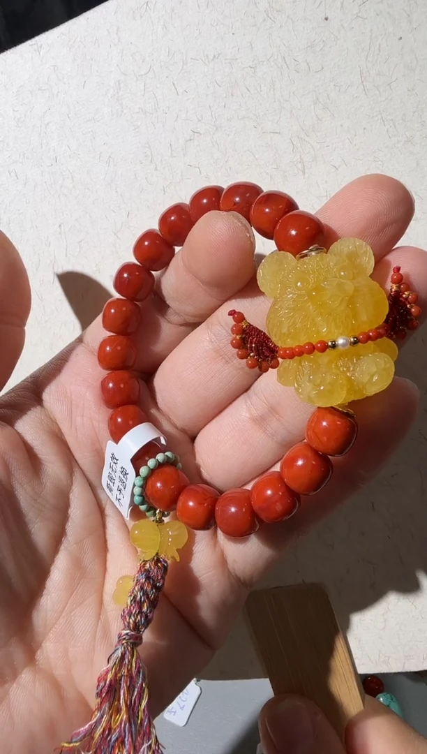 手链蜜蜡未镶嵌蜜蜡小熊手链