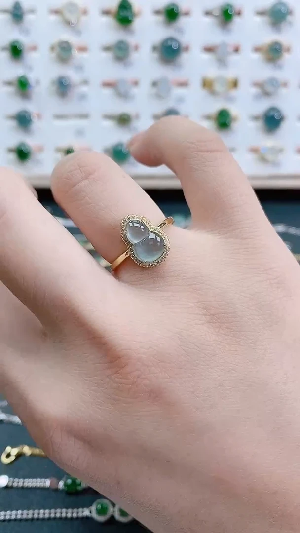 银S925镶嵌戒指翡翠天然翡翠