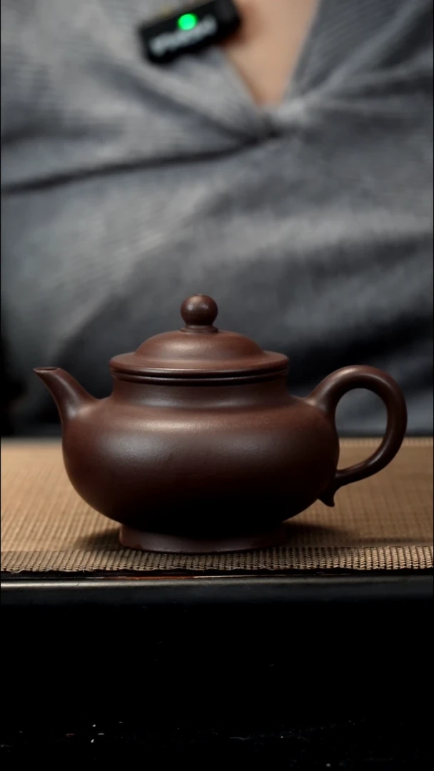 紫砂茶盏紫泥高攀170CC