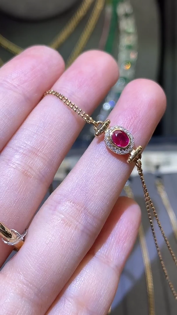 手链18K金镶嵌红宝石0.39ct