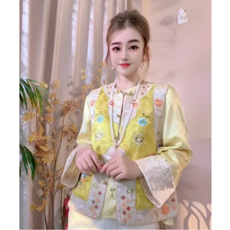 [如意蝴蝶]新中式国风蝴蝶重工刺绣减龄显白轻奢上衣马甲