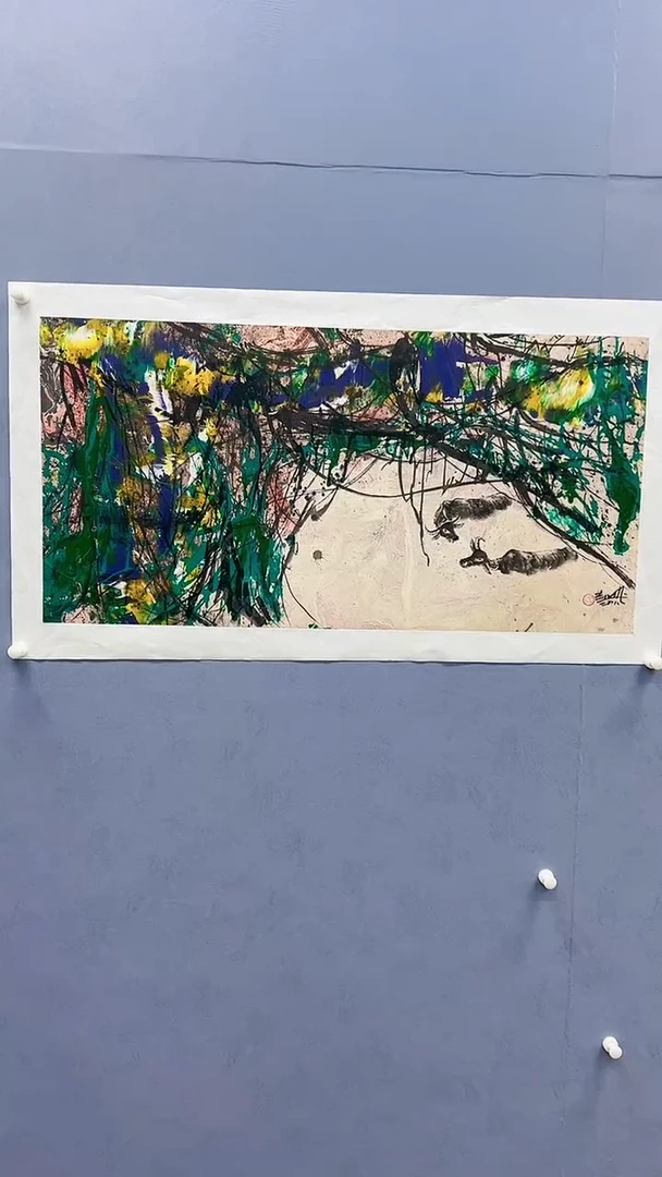 【闪购商品】绘画赵燮绘画4.5平尺金袍藤萝