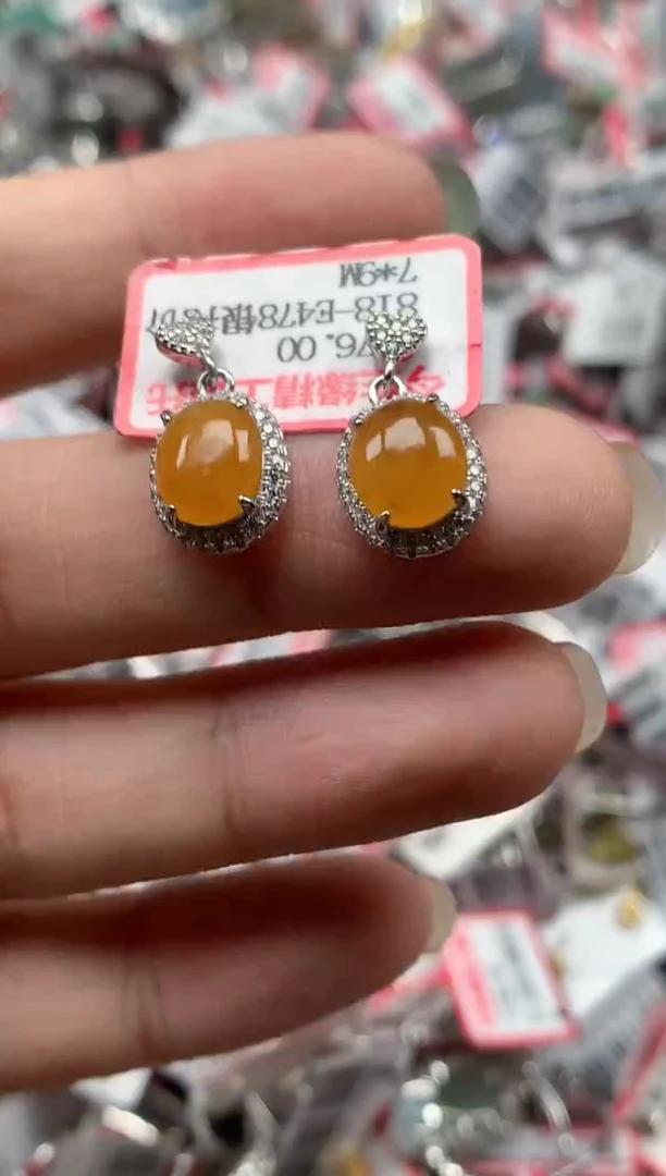 银S925镶嵌戒指翡翠天然A货缅甸翡翠