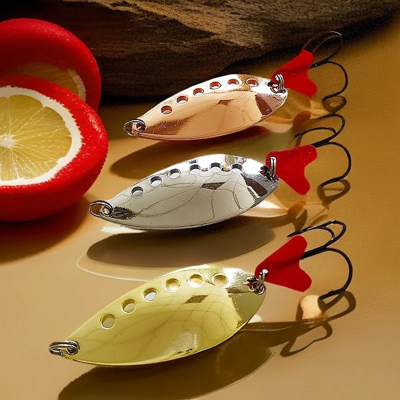 路亚饵远投17克纯铜勺形亮片仿生鱼饵假饵狗鱼专用亮片