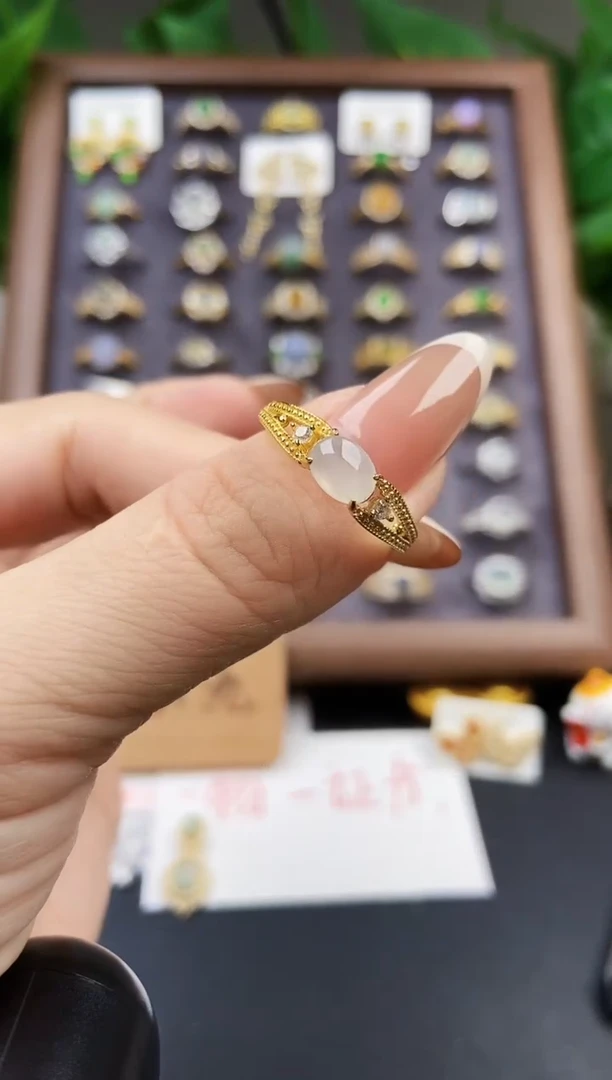 银S925镶嵌戒指翡翠12