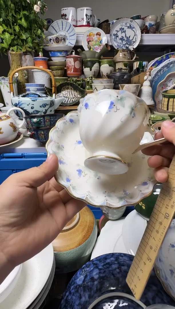 中古瓷器，默认微瑕-豪雅一套咖啡杯。050