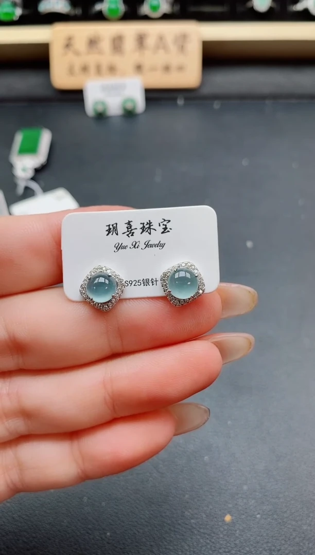 银S925镶嵌戒指翡翠1
