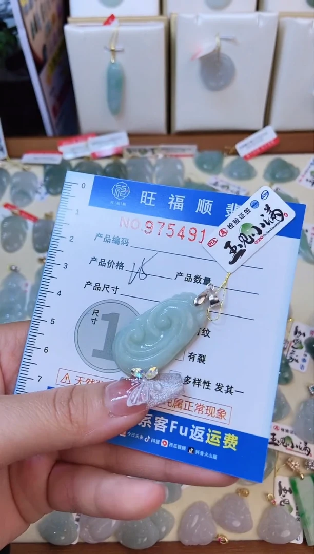 【闪购商品】翡翠颈饰未镶嵌天然缅甸A货翡翠颈饰配绳带礼盒