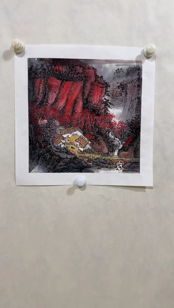 国画y/天津人美-刘助忠1平尺山水作品