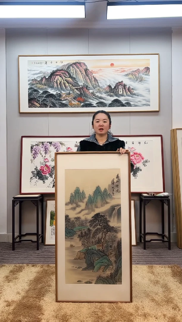 国画手绘山水122*62尺寸