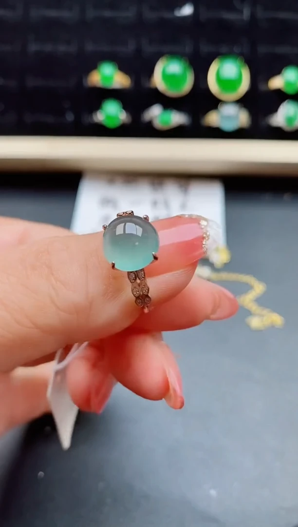 【闪购商品】翡翠戒指银S925镶嵌8505