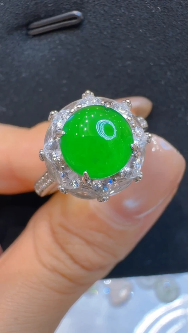 银S925镶嵌戒指翡翠多样性团购发一件