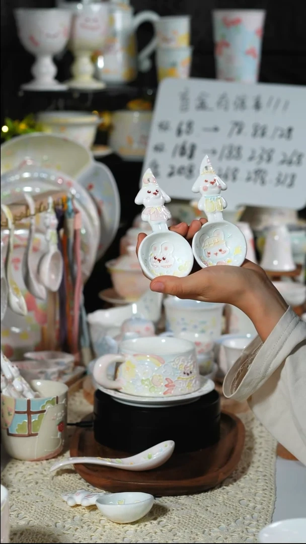 立体釉豆勺可爱勺子