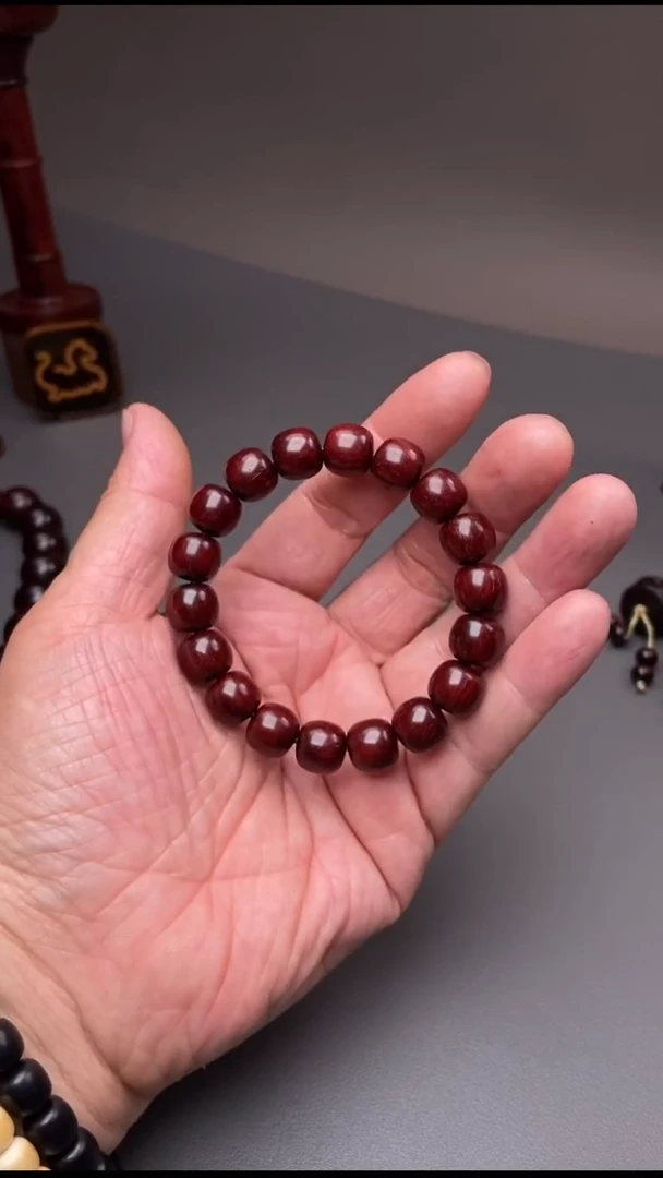小叶紫檀印度小叶紫檀11x12mm老型手串