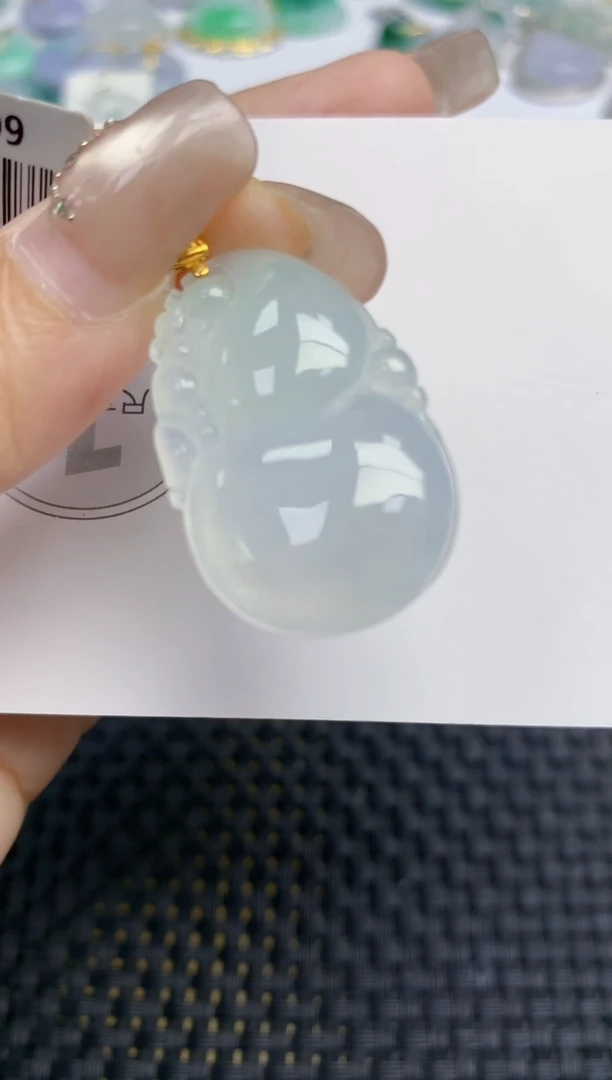 颈饰18K金镶嵌翡翠天然缅甸A货翡翠百元以上9元证书费自理