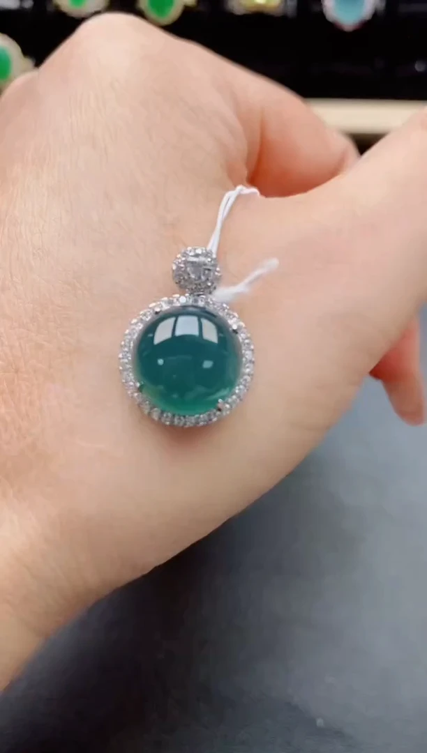 翡翠银S925镶嵌吊坠(赠链)321321