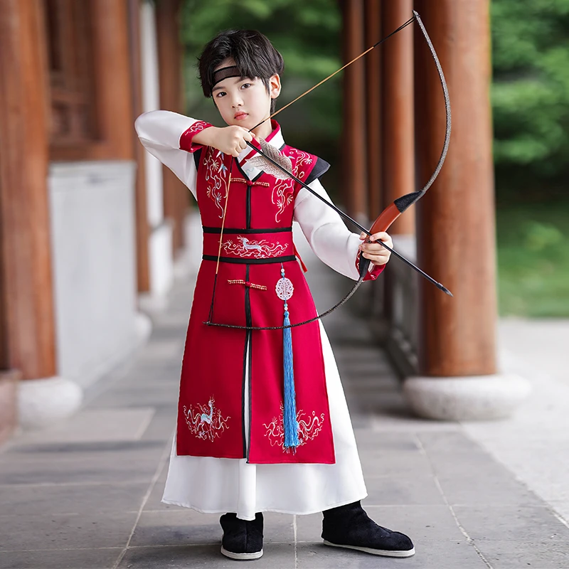 国风男童汉服中国风小男孩周岁宝宝宝宝唐装古装宋制套装6-12岁