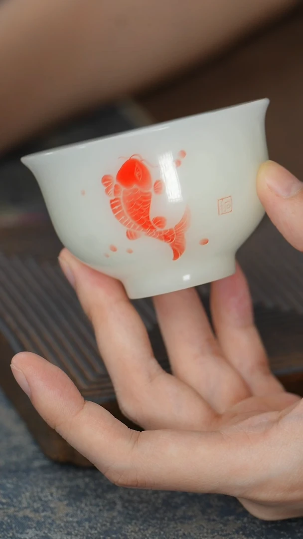 【冰种璞玉锦鲤杯】【12西泠礼盒】