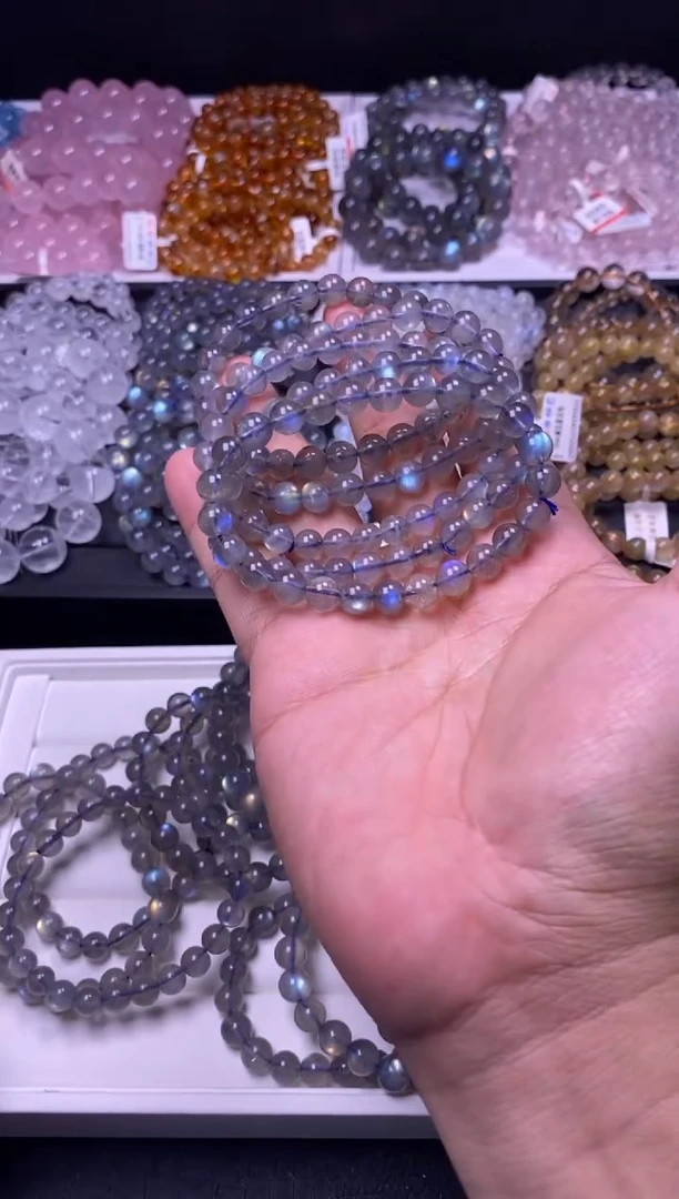 手串未镶嵌拉长石7mm进阶级灰月光（多样性发货，发其一）