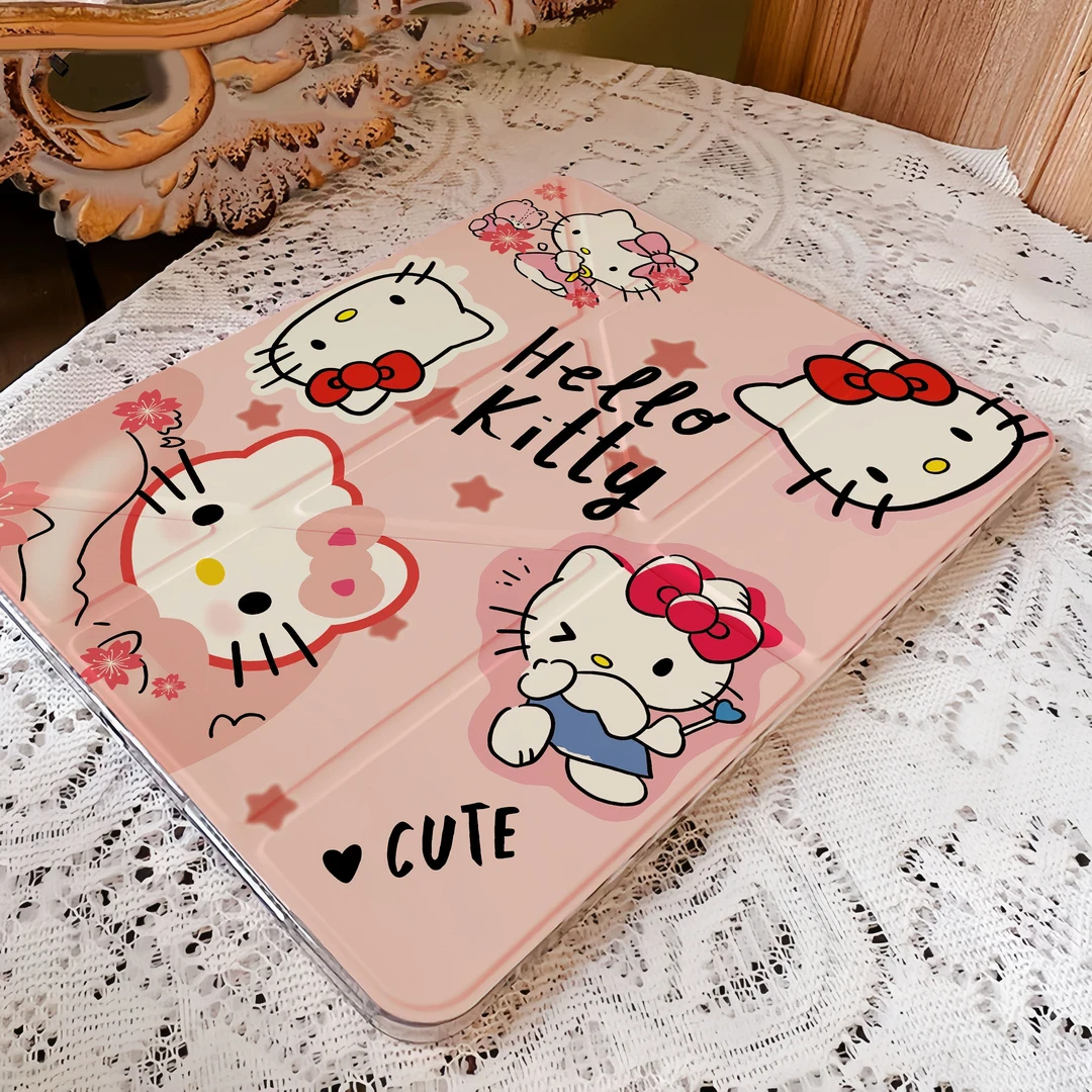 粉色KT凯蒂猫适用苹果iPadA16 2025平板保护套iPad11笔槽iPad10壳