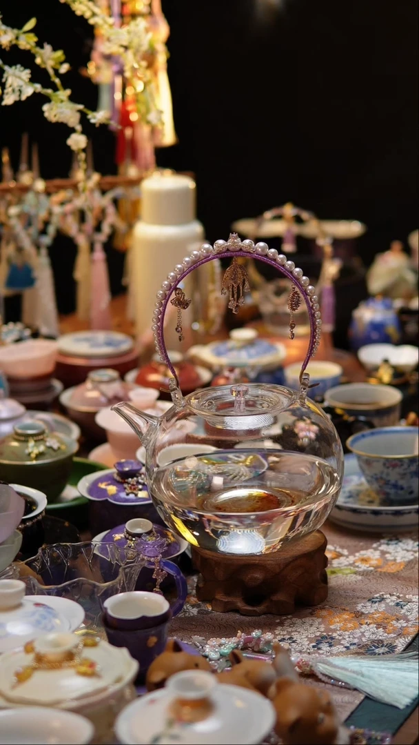 【闪购商品】紫色编织把手天久壶