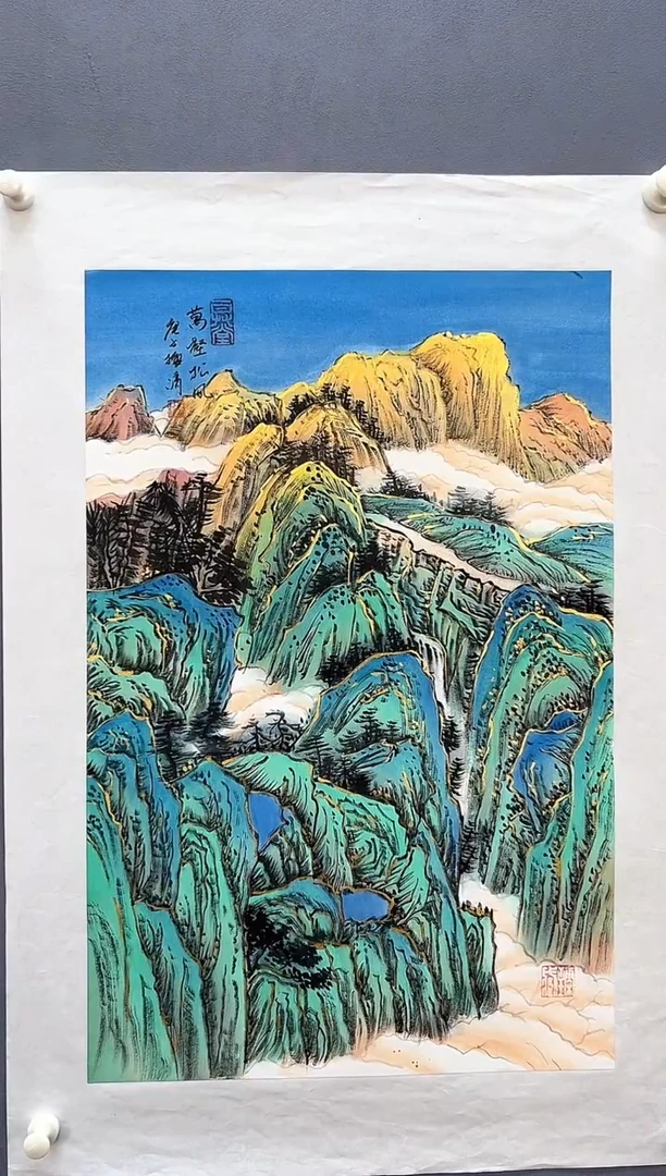 油画梅清老师2.7平尺山水国画作品