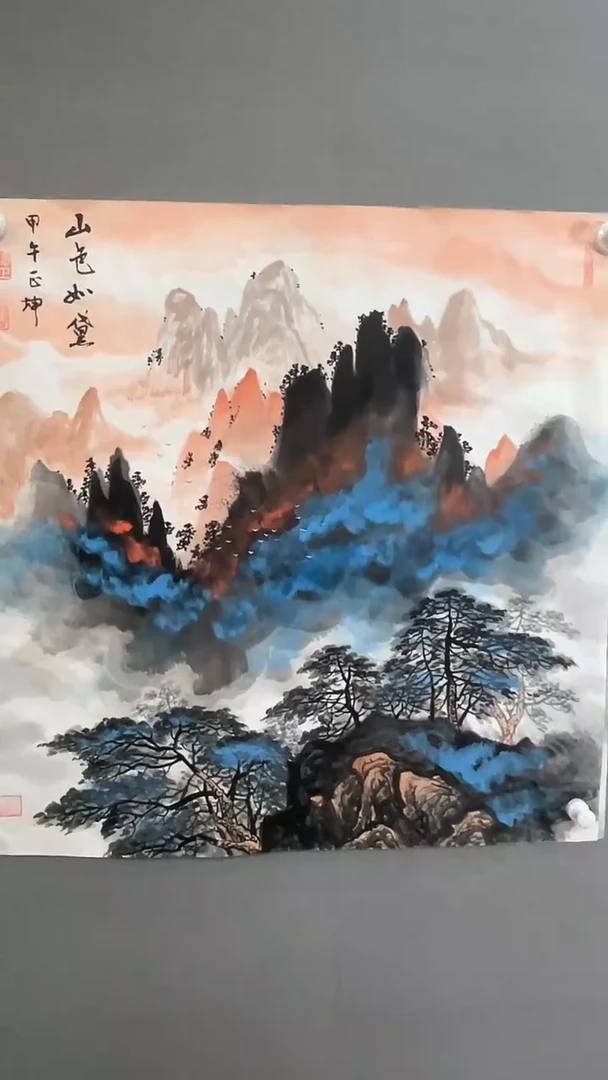 【闪购商品】国画山色如黛，四尺斗方，谭