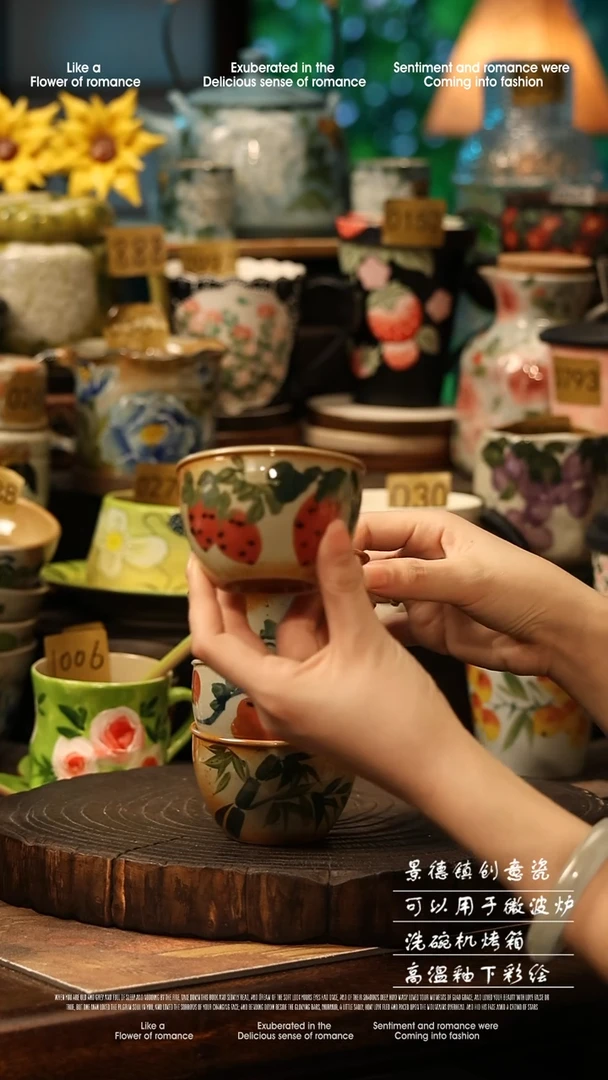 陶瓷随机景德镇高温釉下彩手工手绘款式@A0289@