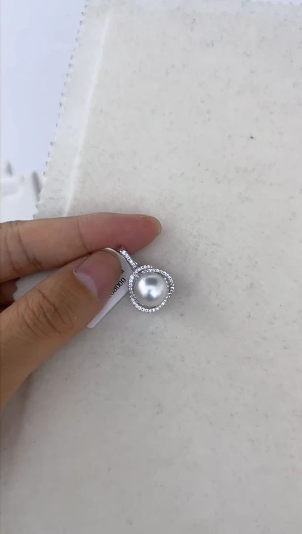 海水珍珠银S925镶嵌颈饰吊坠10-11