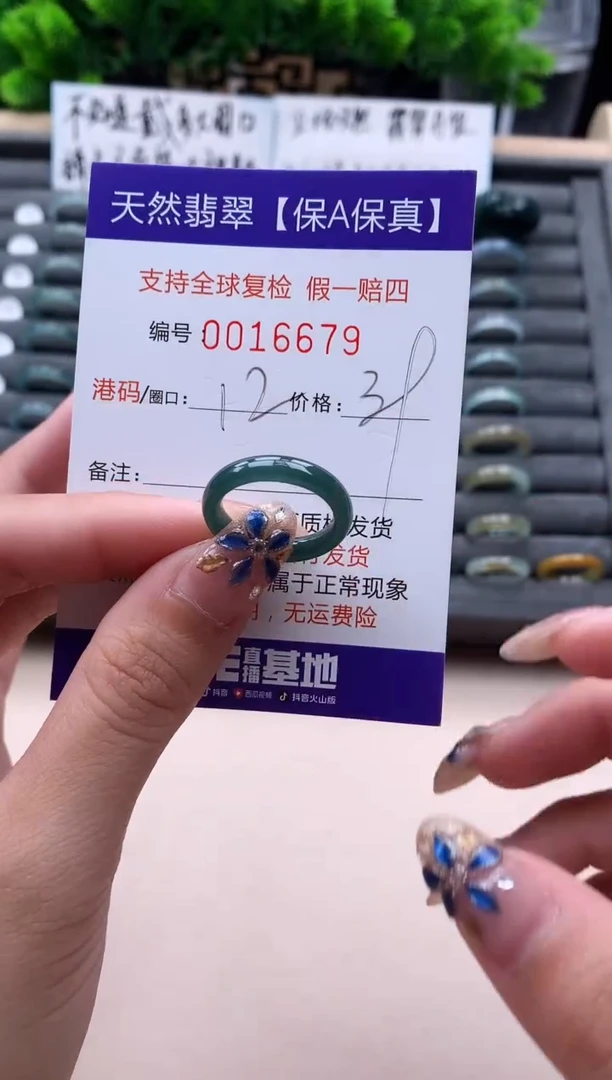 未镶嵌戒指翡翠  16679