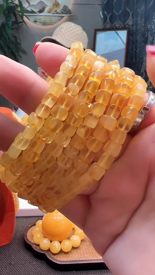 手链蜜蜡未镶嵌蜜蜡随型小方糖单圈  多样性拍一发一