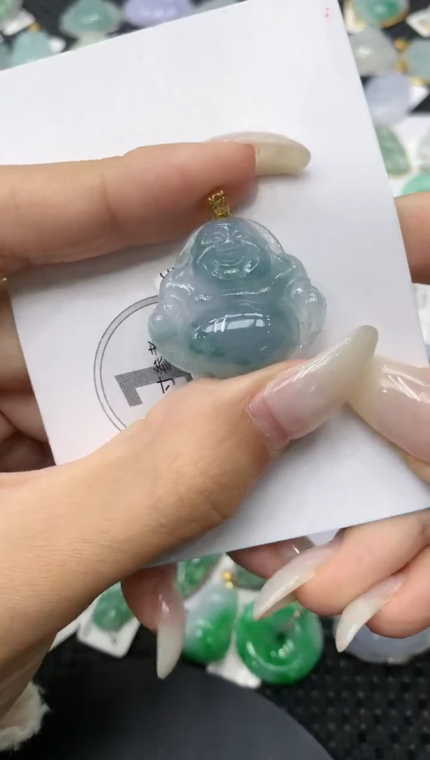 颈饰18K金镶嵌翡翠11111111111