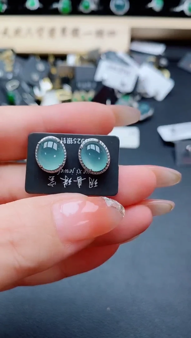 银S925镶嵌戒指翡翠1