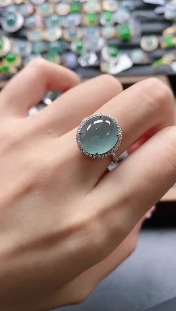 【闪购商品】翡翠戒指银S925镶嵌51511