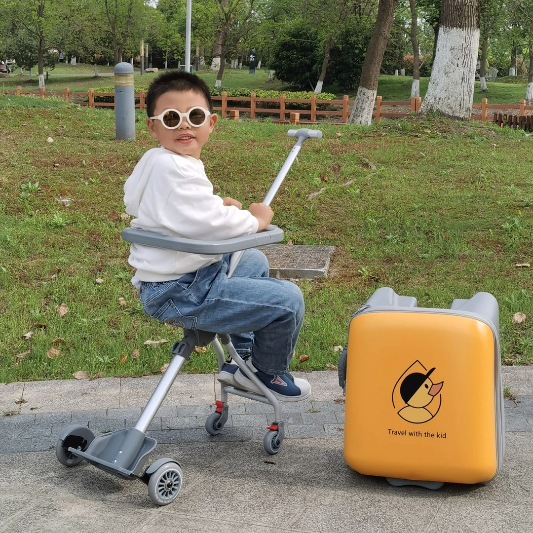 QBOX儿童坐骑拉杆箱20寸宝宝遛娃旅行箱1-3-8岁qbox儿童行李箱